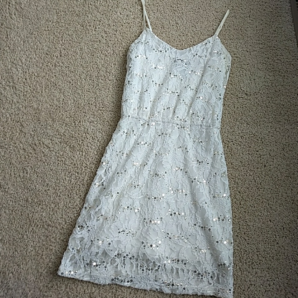 Short Dress with Gold Sequins